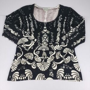 Alberto Makali Sweater Women's Medium Black Embellished Embroidered Pullover Top